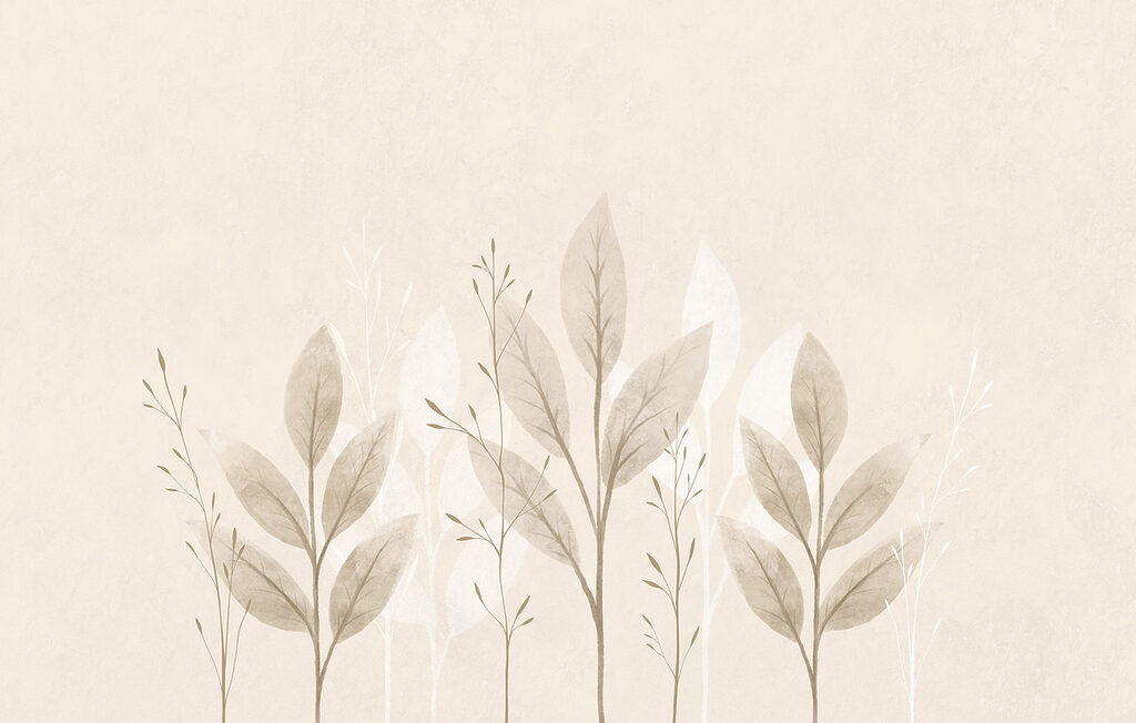 Gentle leaves on a soft background
