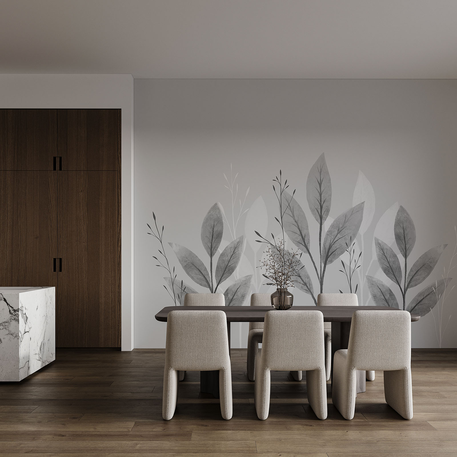 Elegant botanical monochrome design