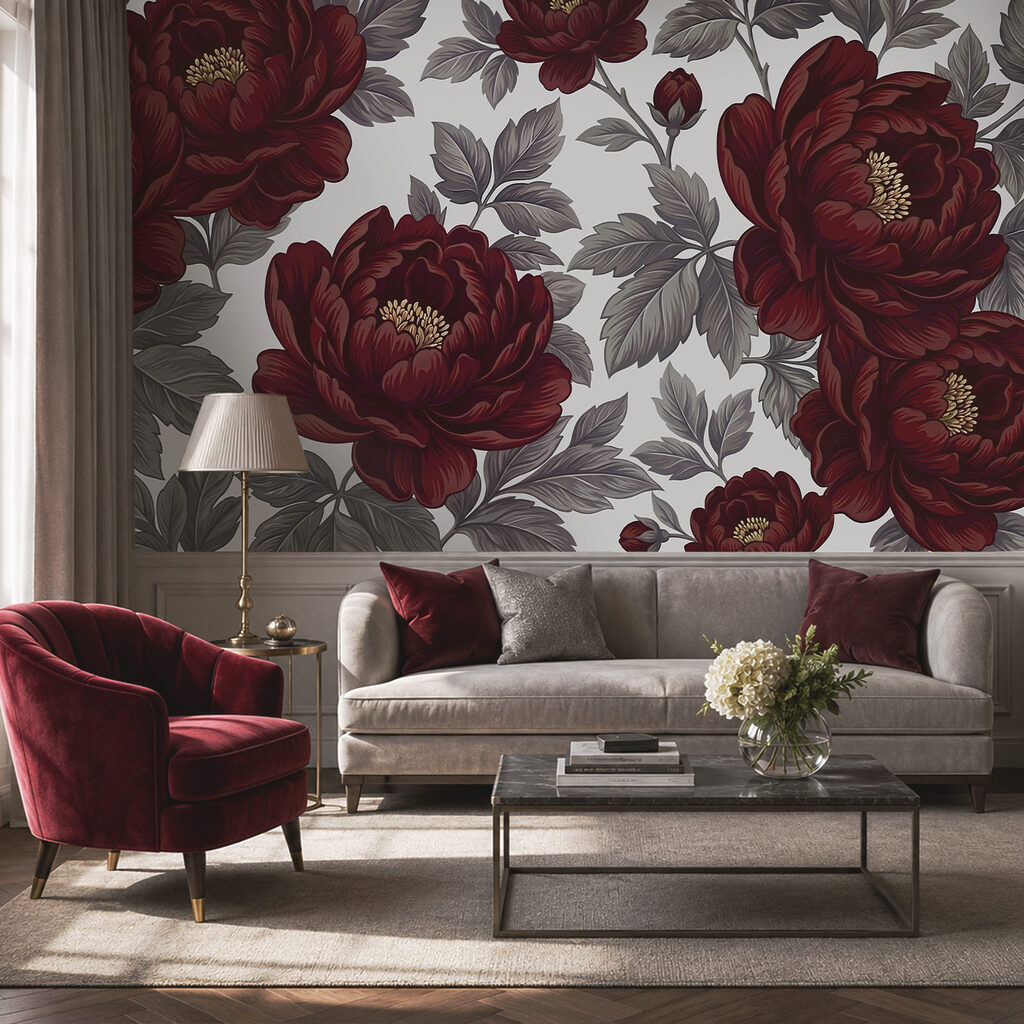 - Elegant floral design in rich colors - Elegant floral design in rich colors