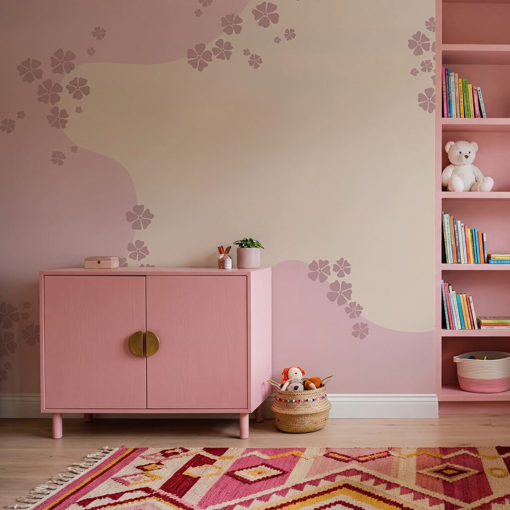 Pink and white background with flowers Pink and white background with flowers