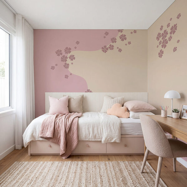 Pink and white background with flowers Pink and white background with flowers