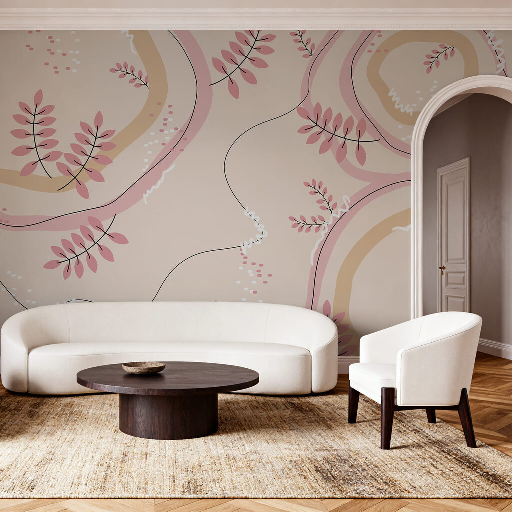Pink and beige floral pattern Pink and beige floral pattern