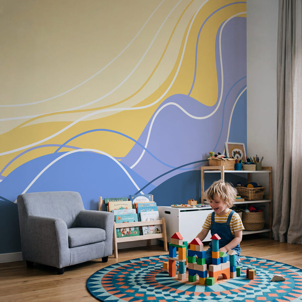Blue and yellow waves