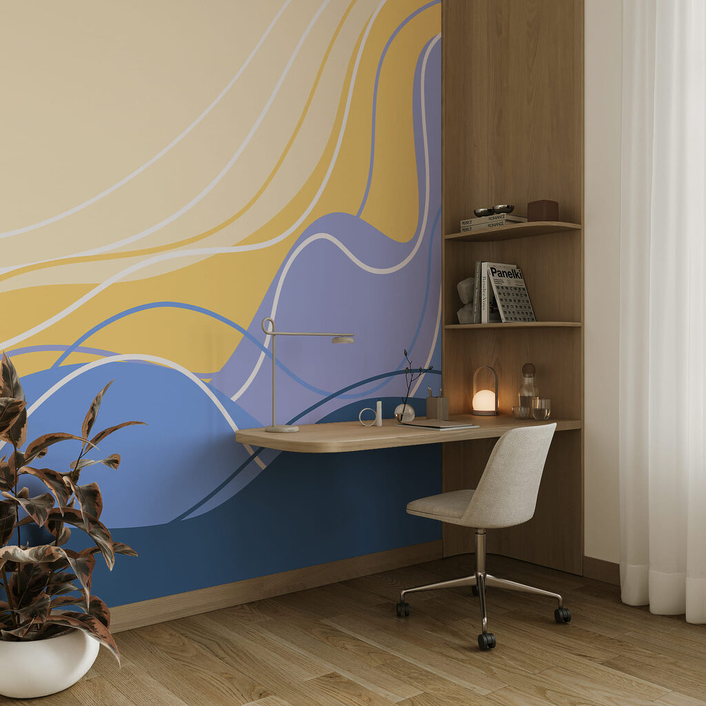 Blue and yellow waves