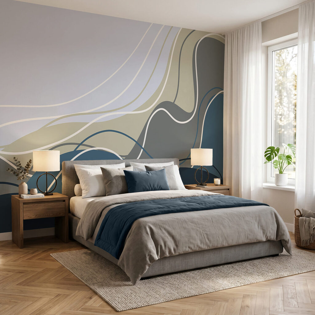 Blue and grey wavy lines Blue and grey wavy lines