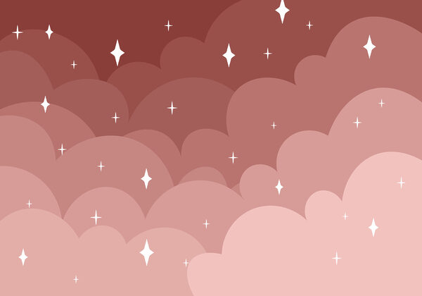 Pink clouds and stars