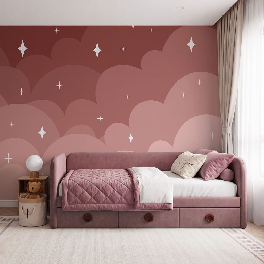 Pink clouds and stars