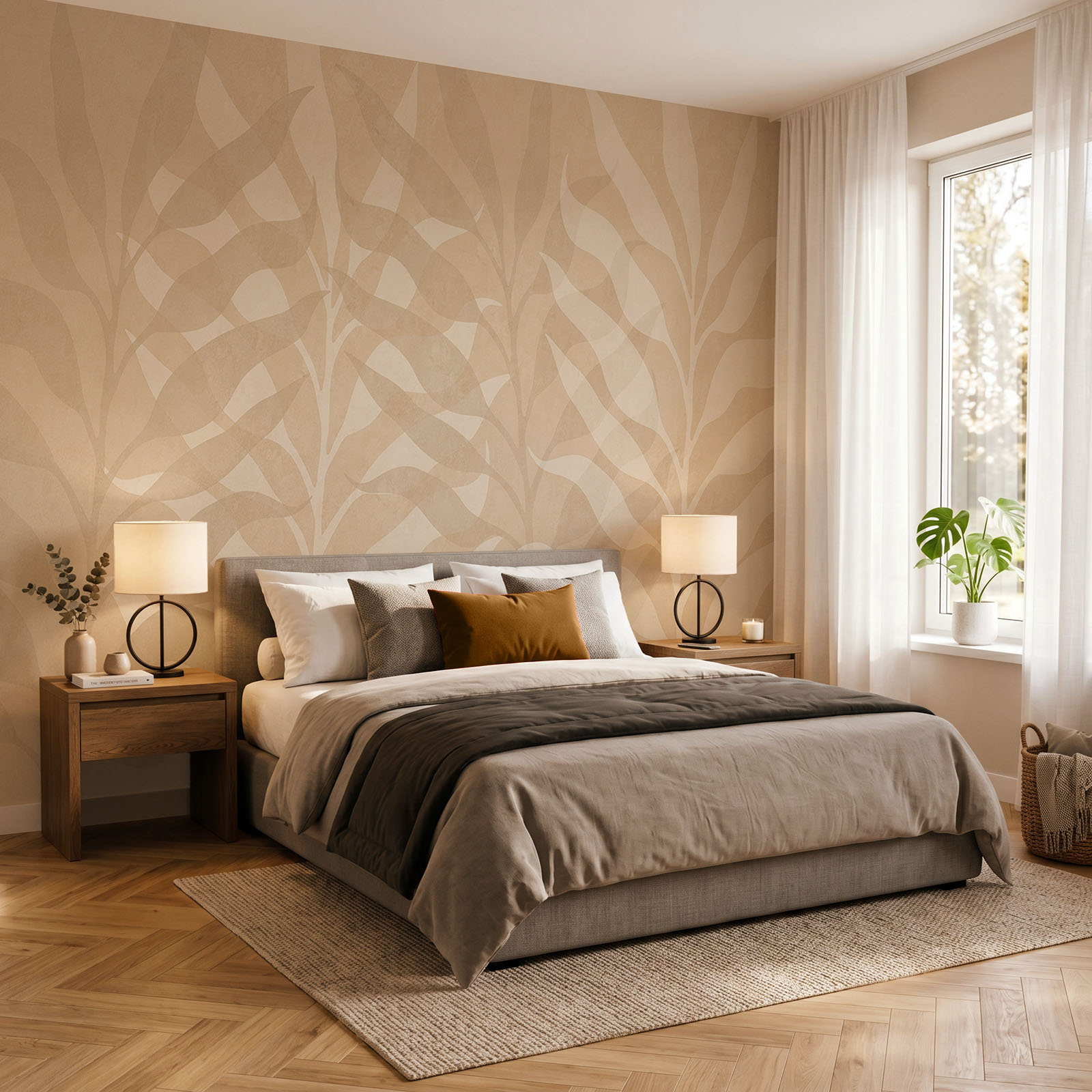 White and tan leaf pattern White and tan leaf pattern