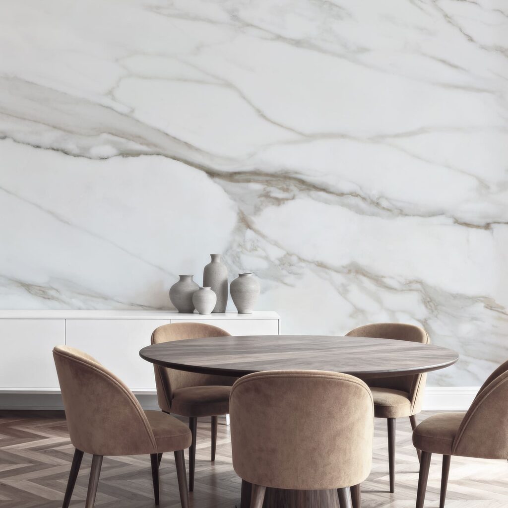 White marble with brown veins White marble with brown veins