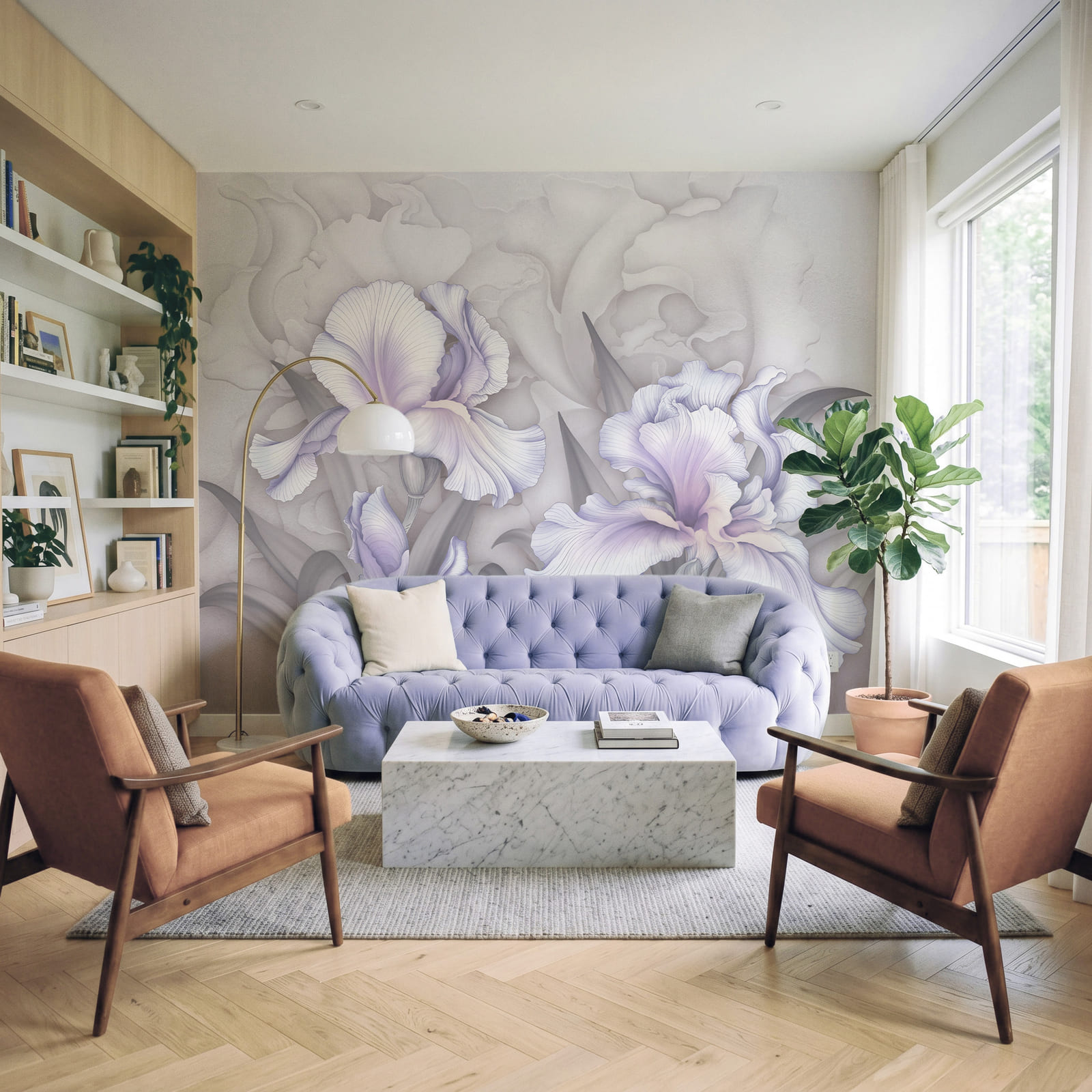 Delicate blooms in soft hues