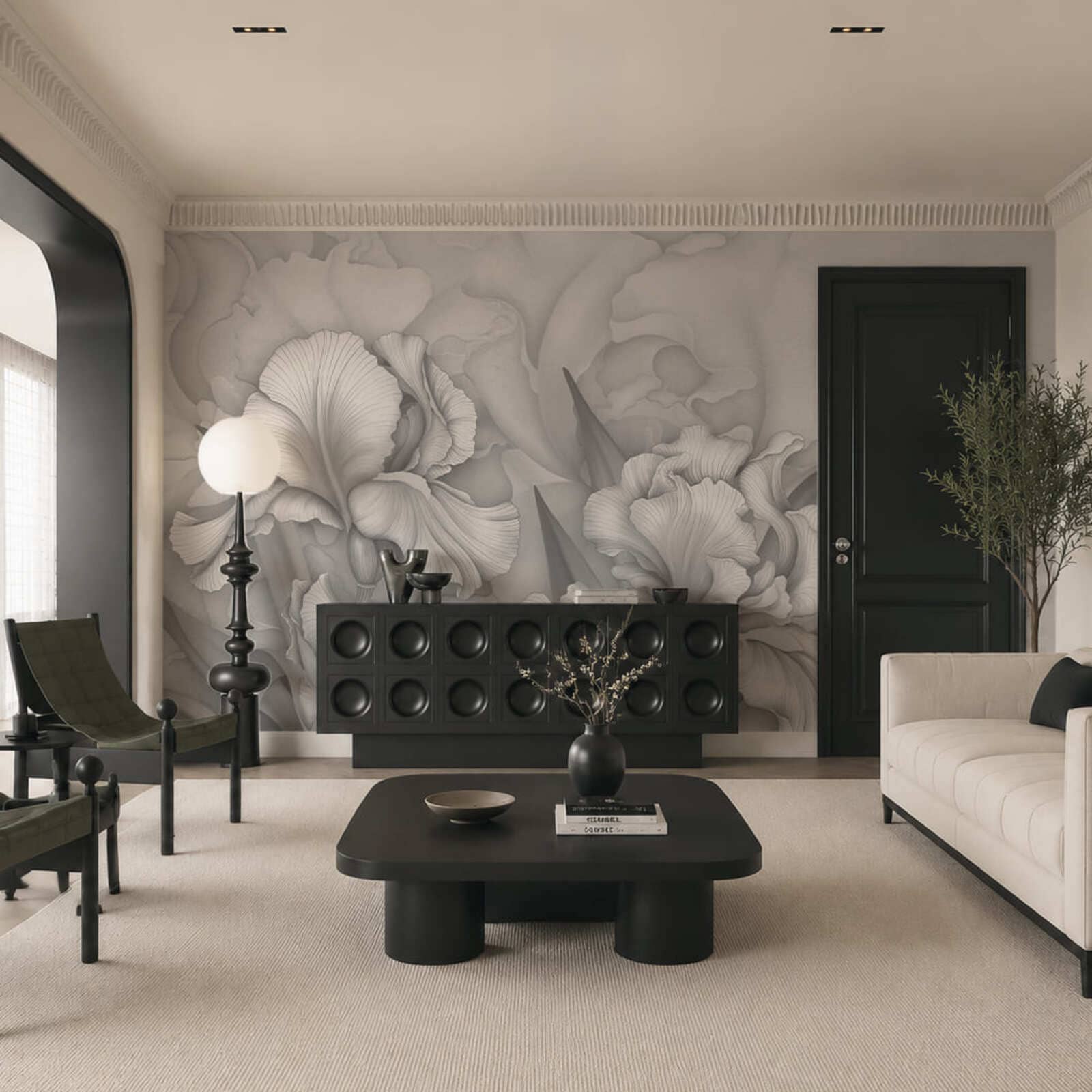 Elegant blooms in soft grayscale tones Elegant blooms in soft grayscale tones