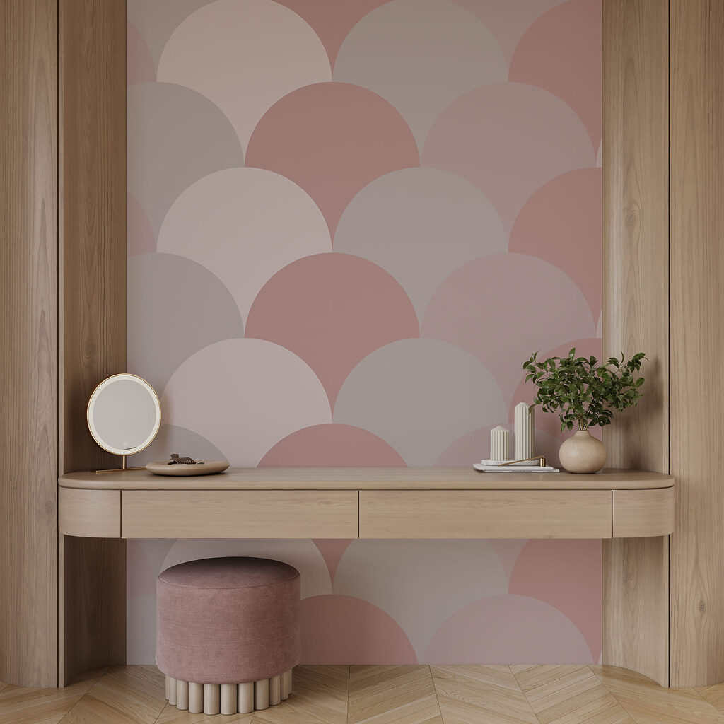 Pattern of circles in pink and grey Pattern of circles in pink and grey