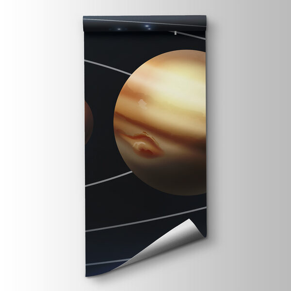 Solar system with planets and stars