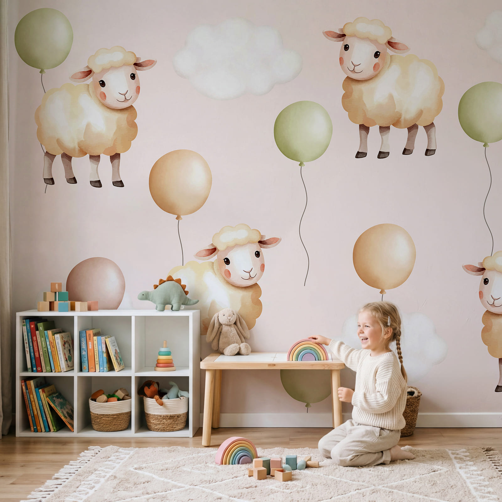 Pattern of sheep and balloons Pattern of sheep and balloons