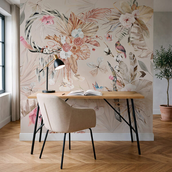 Floral pattern with birds and flowers Floral pattern with birds and flowers