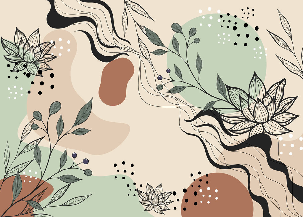 Drawing of flowers and leaves