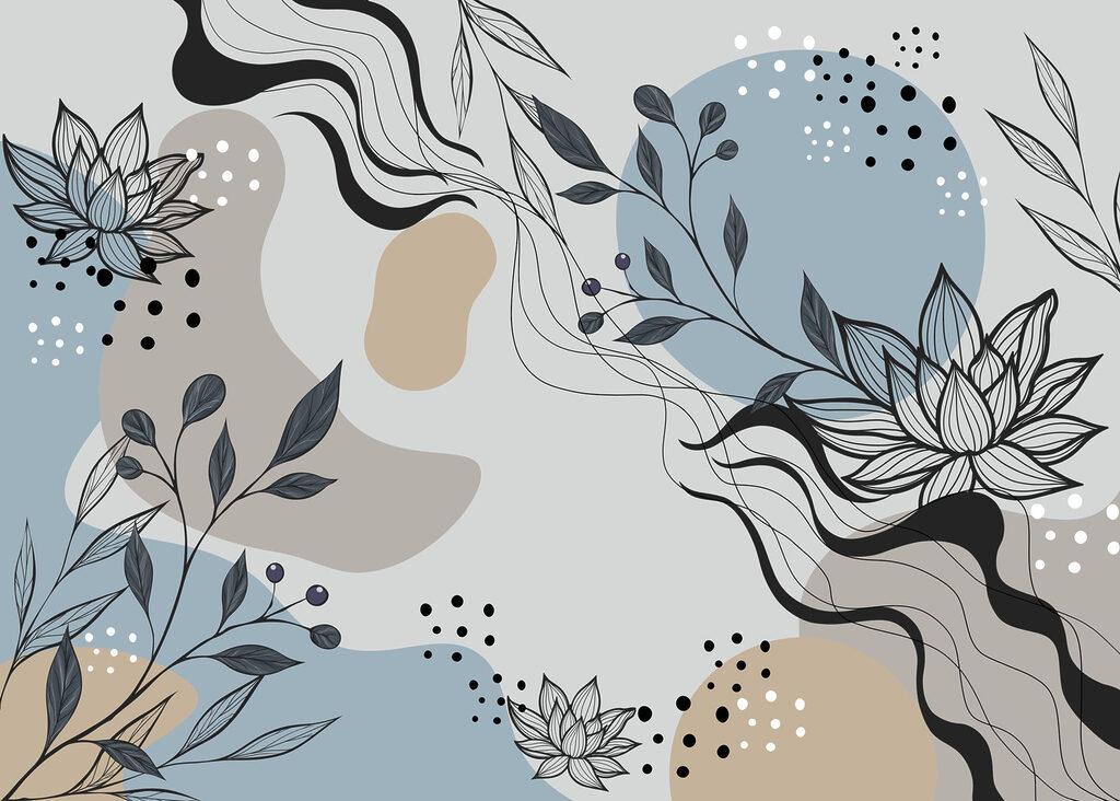 Drawing of flowers and leaves Drawing of flowers and leaves