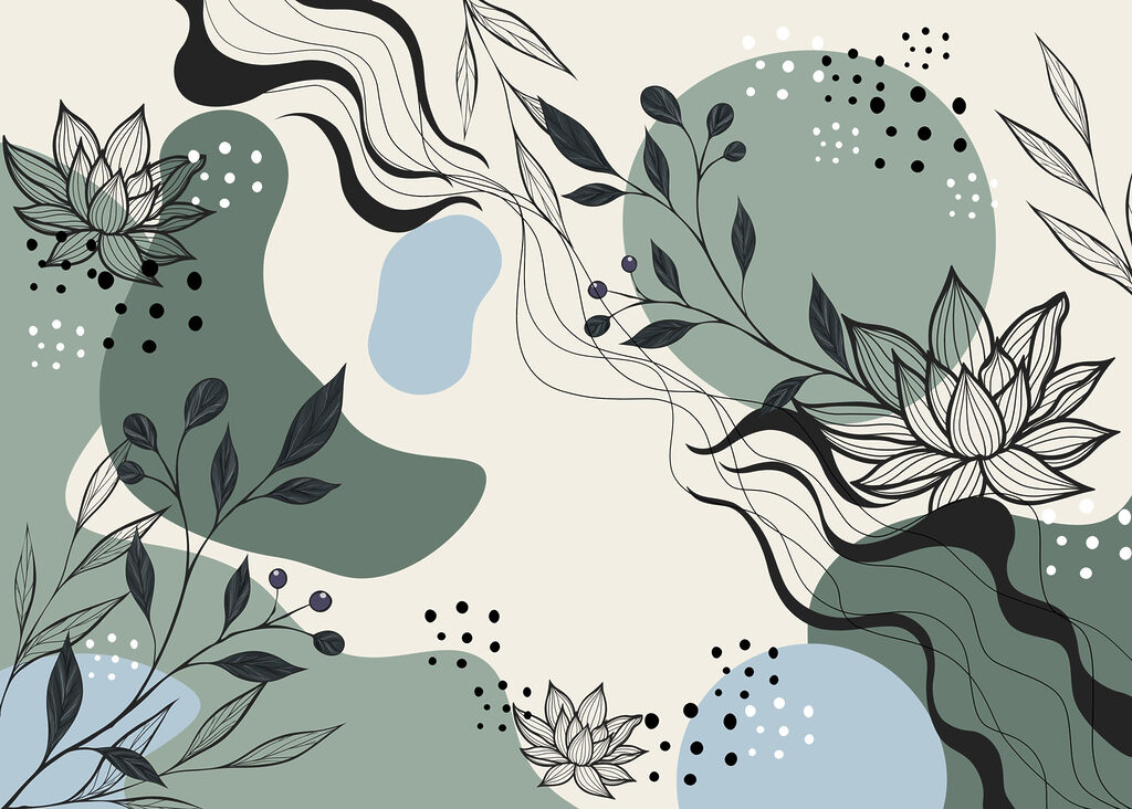 Drawing of flowers and leaves Drawing of flowers and leaves
