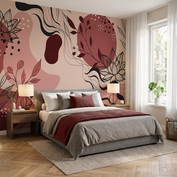 Abstract floral design in soft hues