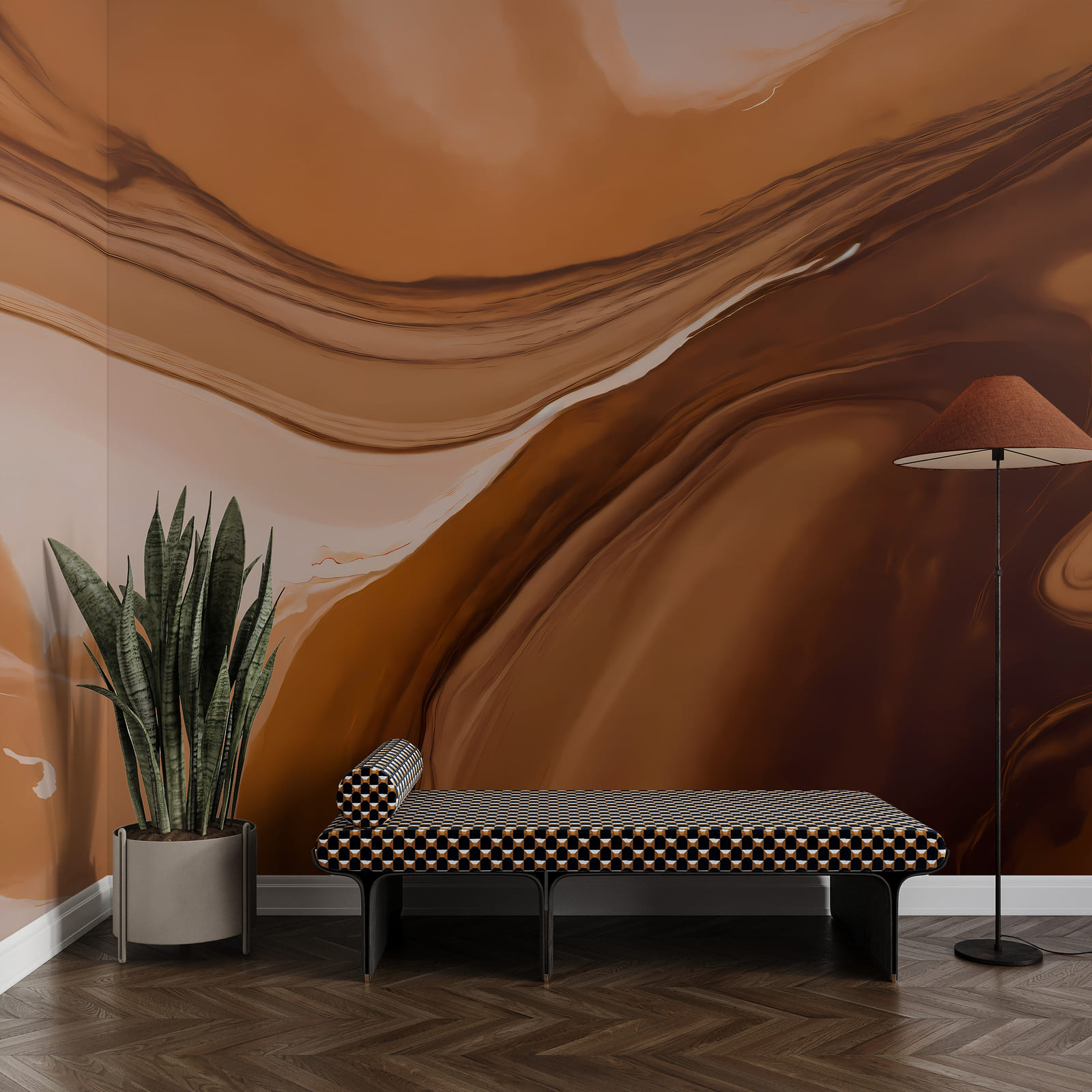 Flowing shades of warm earth tones