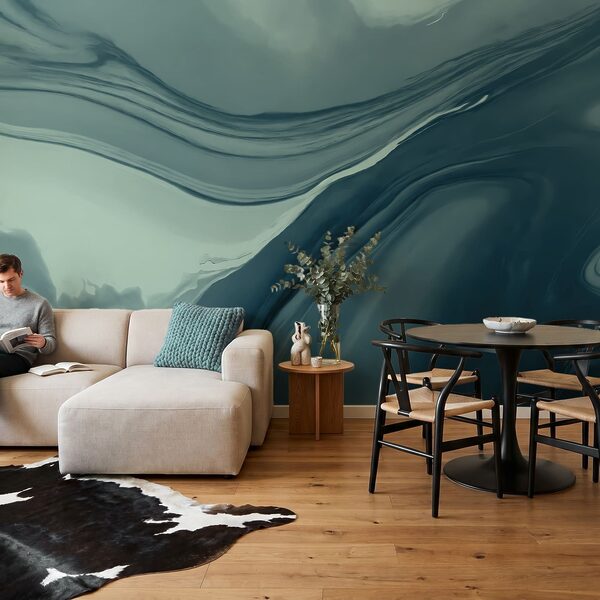 Flowing hues in tranquil waves