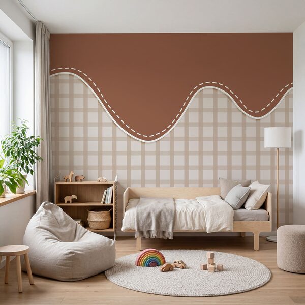 Brown and white line