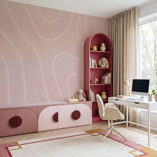 Pink and white wavy pattern