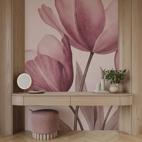 Elegant tulips in soft pastel hues