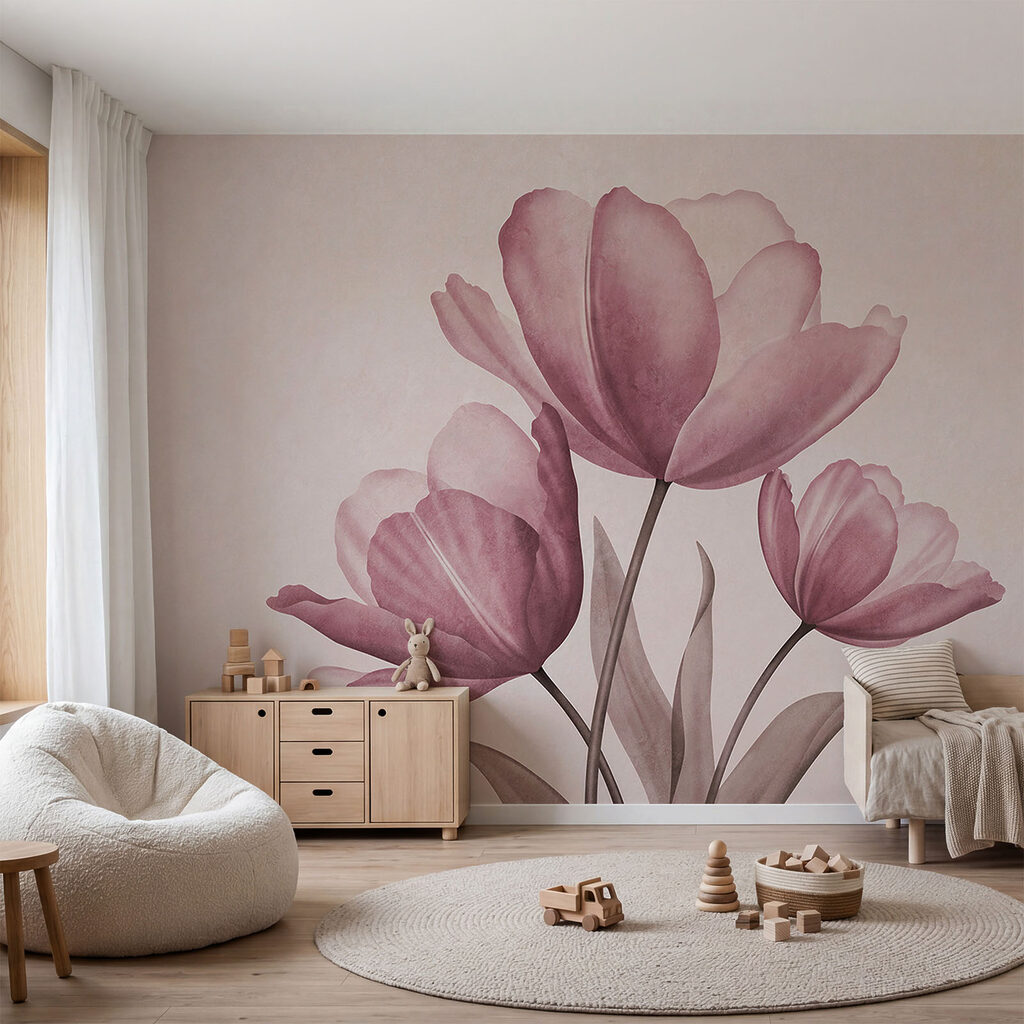 Elegant tulips in soft pastel hues