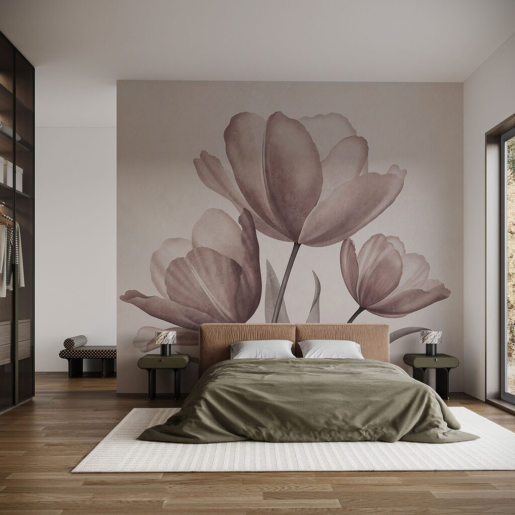 Elegant tulips in soft pastel tones