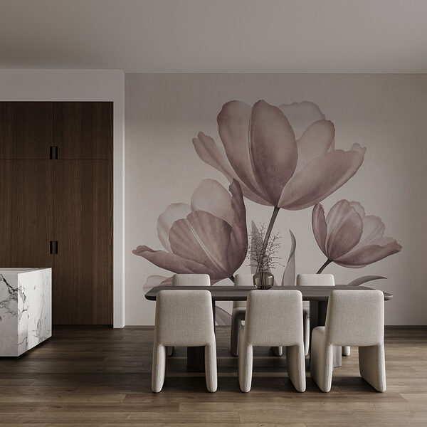 Elegant tulips in soft pastel tones