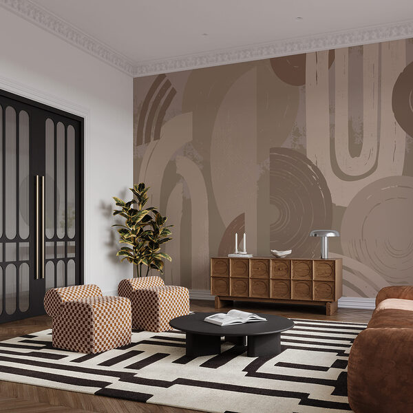 Abstract shapes in warm tones