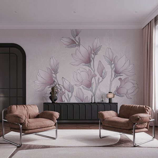 Drawing of flowers on a branch