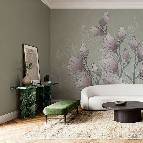 Drawing of flowers on a branch Drawing of flowers on a branch