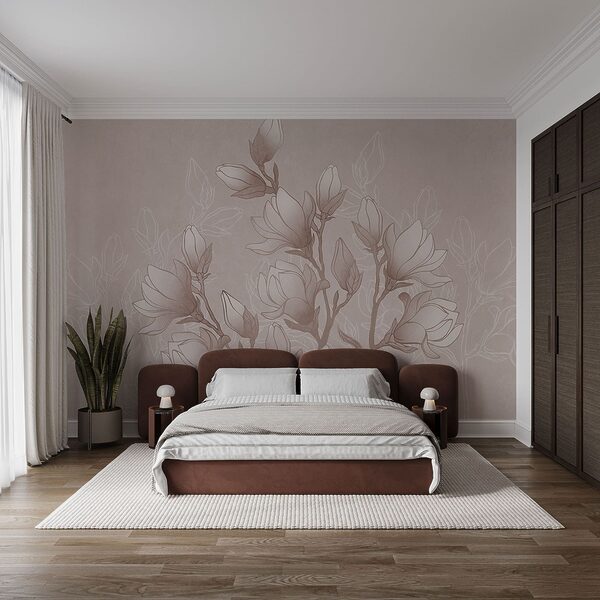 Drawing of flowers on a branch Drawing of flowers on a branch
