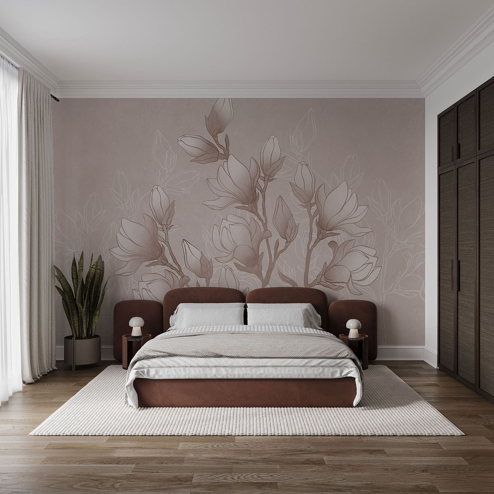 Drawing of flowers on a branch Drawing of flowers on a branch