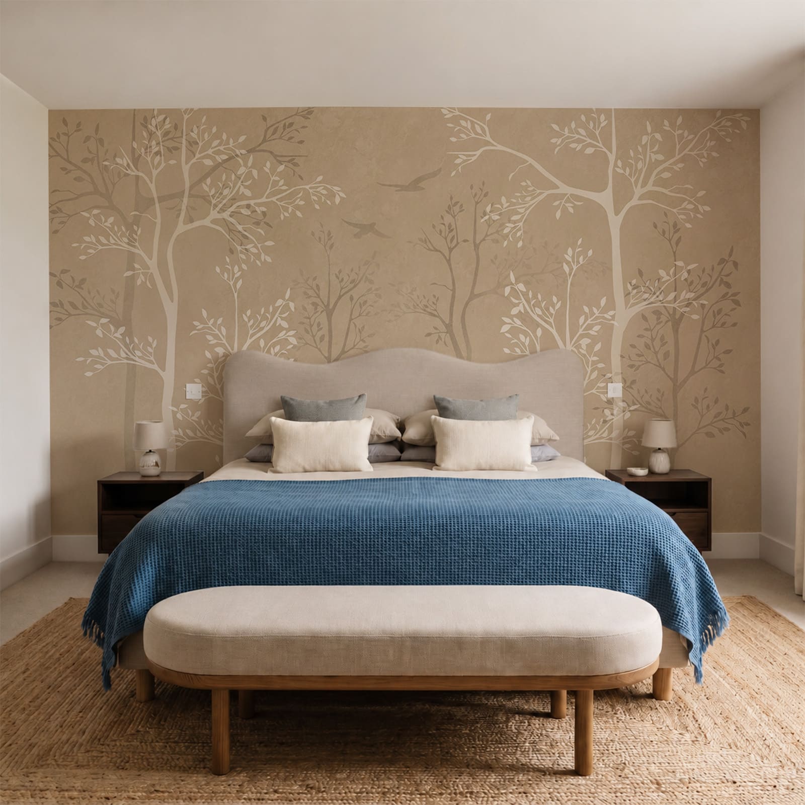 Wallpaper with trees and birds Wallpaper with trees and birds