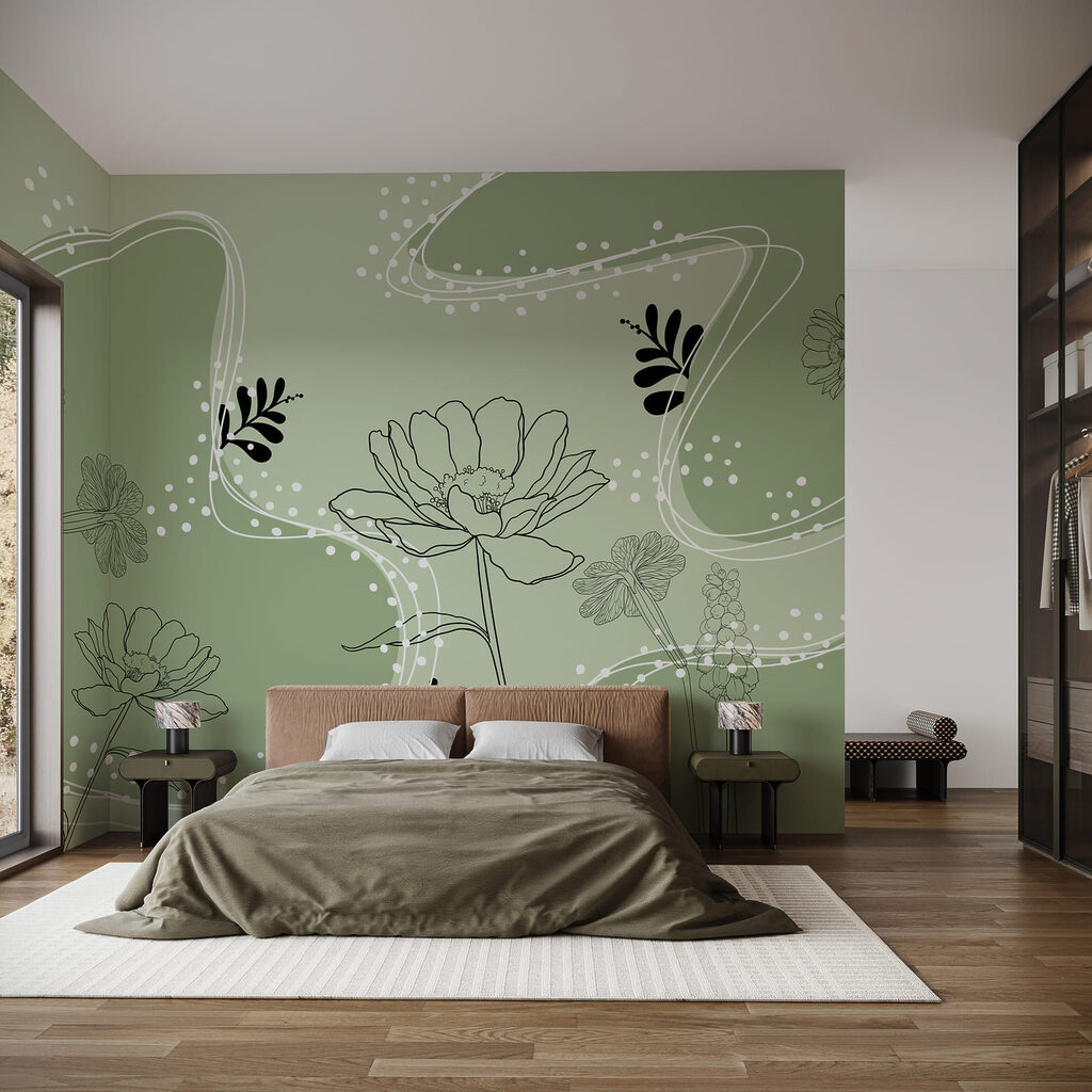 Drawing of flowers and leaves Drawing of flowers and leaves