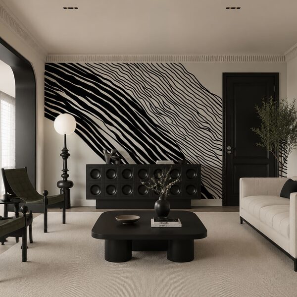 Black and white image of lines Black and white image of lines