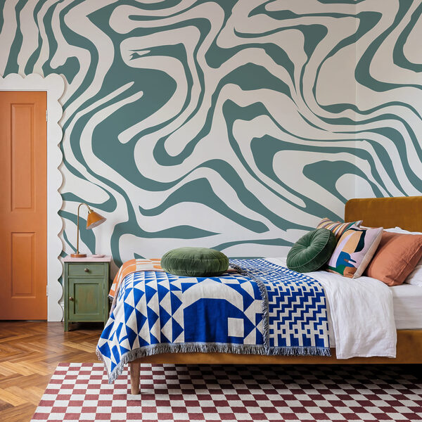 Flowing lines in cool hues