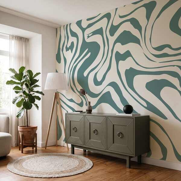 Flowing lines in cool hues