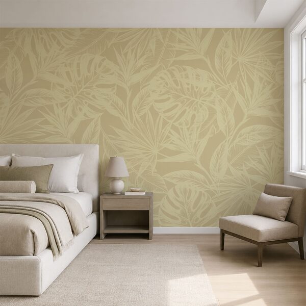 Pattern of leaves on a beige background Pattern of leaves on a beige background