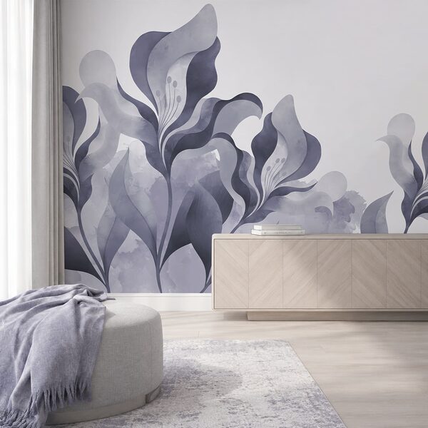 Elegant abstract floral design in gray Elegant abstract floral design in gray