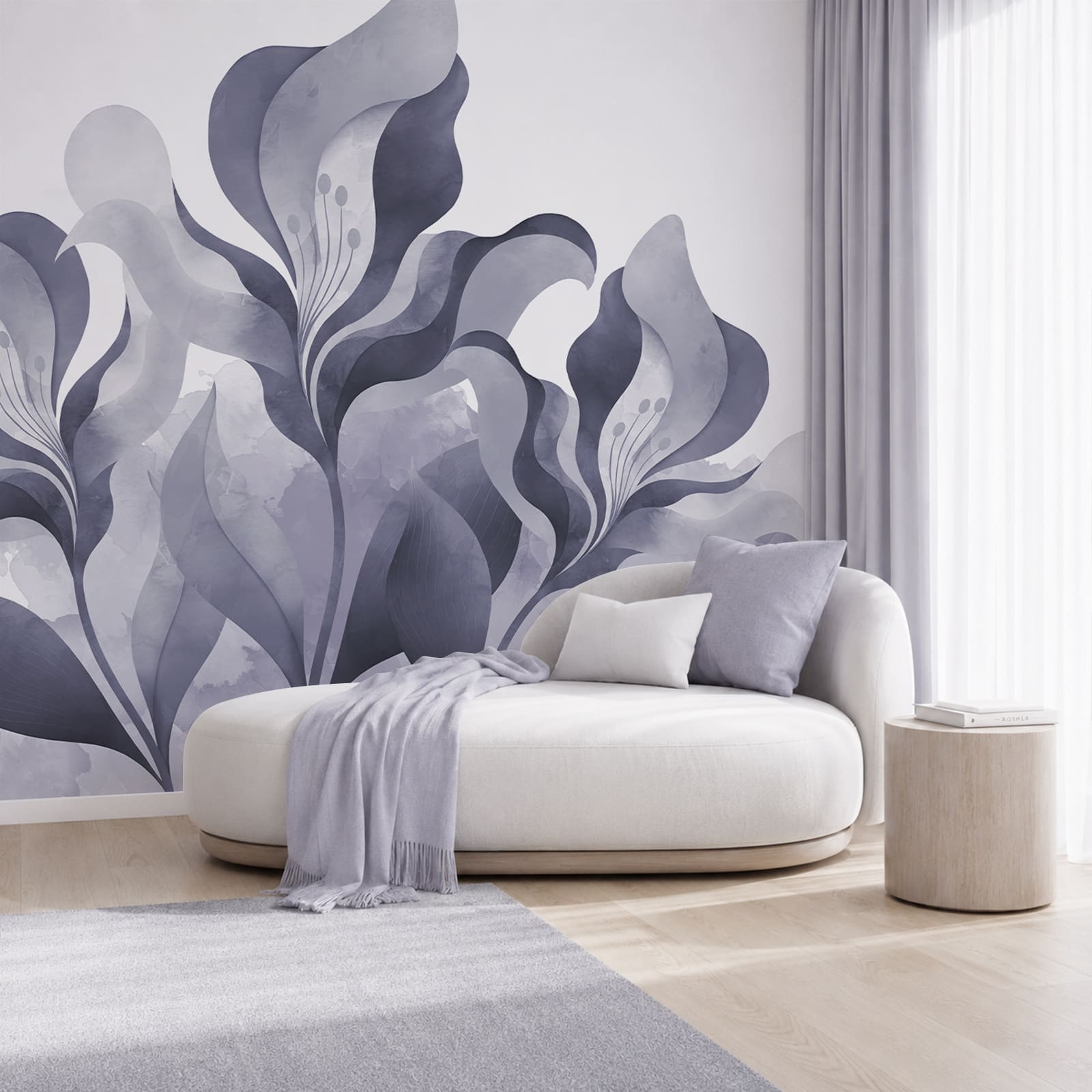 Elegant abstract floral design in gray Elegant abstract floral design in gray