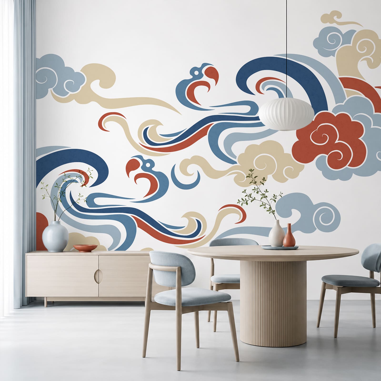 Design of clouds and flowers Design of clouds and flowers