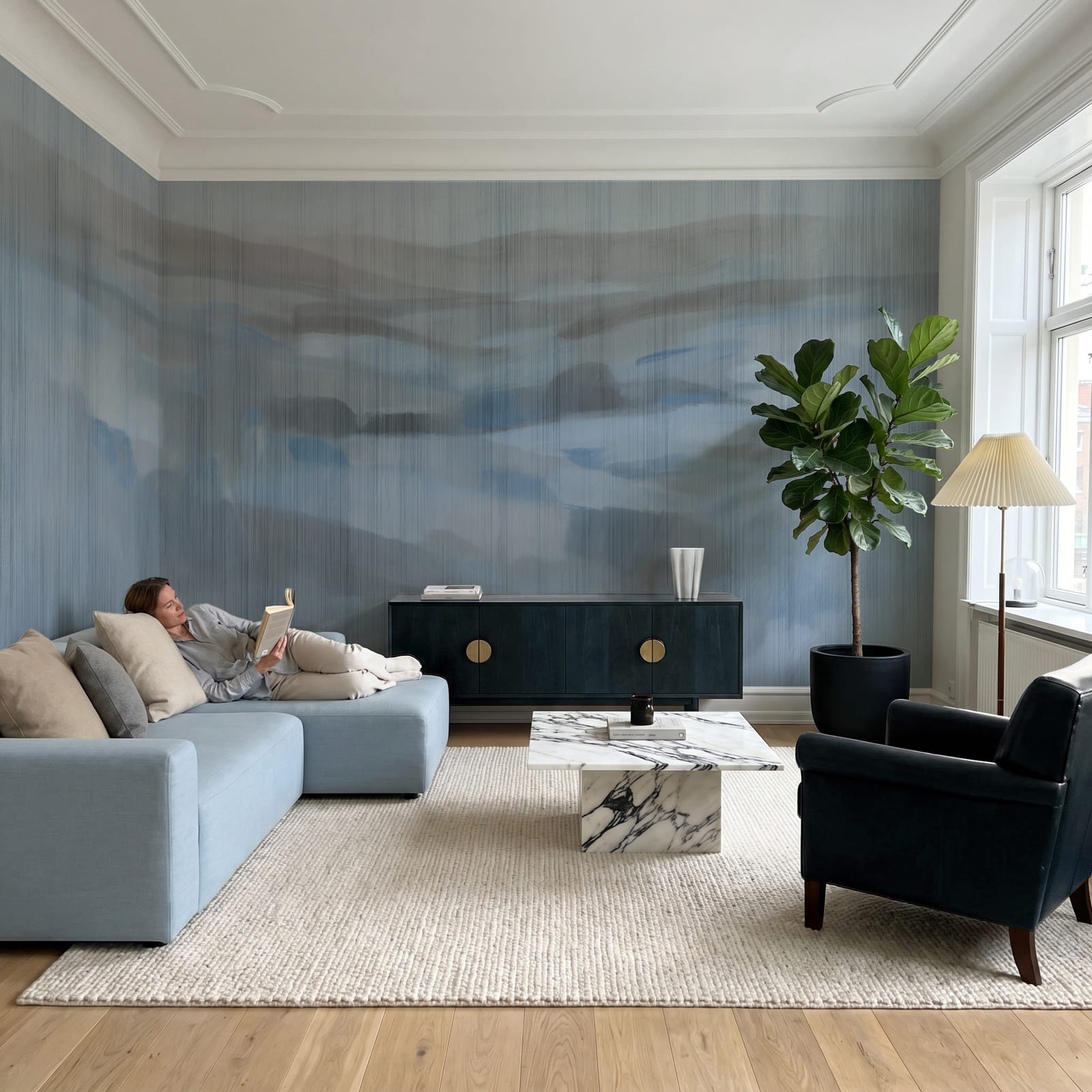 Grey and white painting