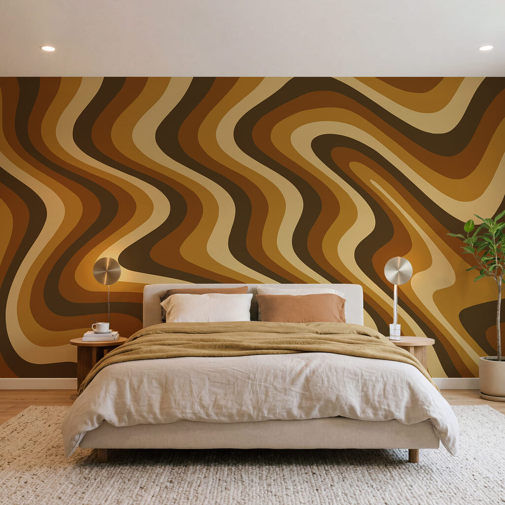 Brown and tan wavy lines