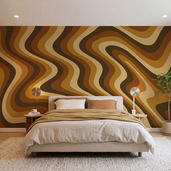 Brown and tan wavy lines