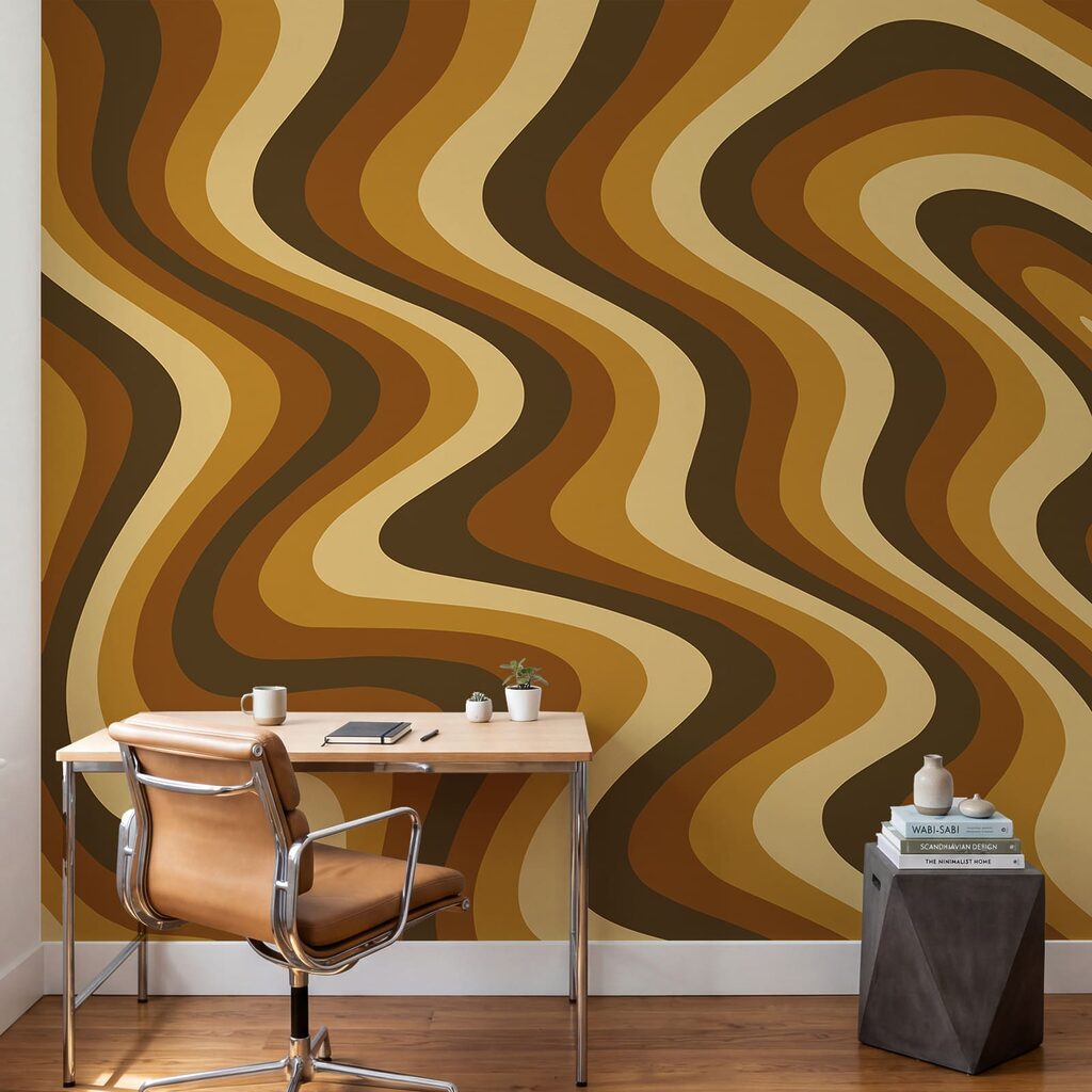 Brown and tan wavy lines