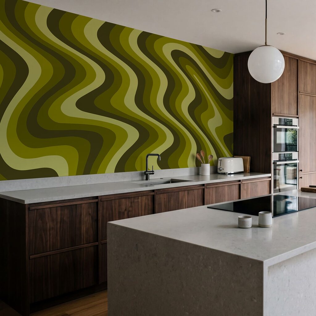 Green and yellow wavy lines Green and yellow wavy lines